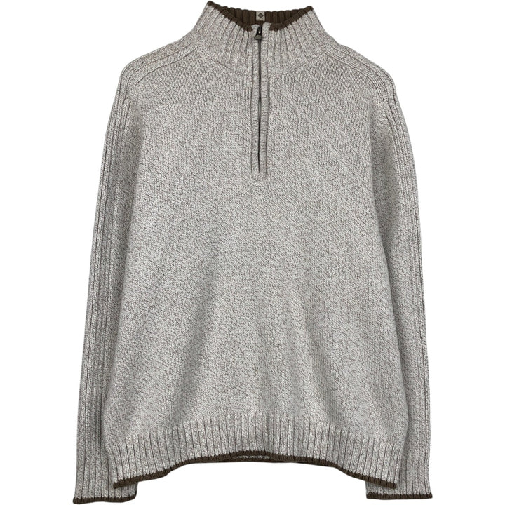 Columbia Cotton Knit Half-Zip Sweater, Men's Size L cotton gray type Vintage Second Hand