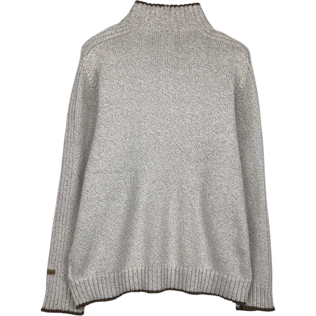 Columbia Cotton Knit Half-Zip Sweater, Men's Size L cotton gray type Vintage Second Hand