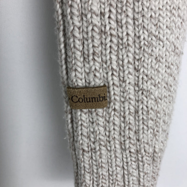 Columbia Cotton Knit Half-Zip Sweater, Men's Size L cotton gray type Vintage Second Hand