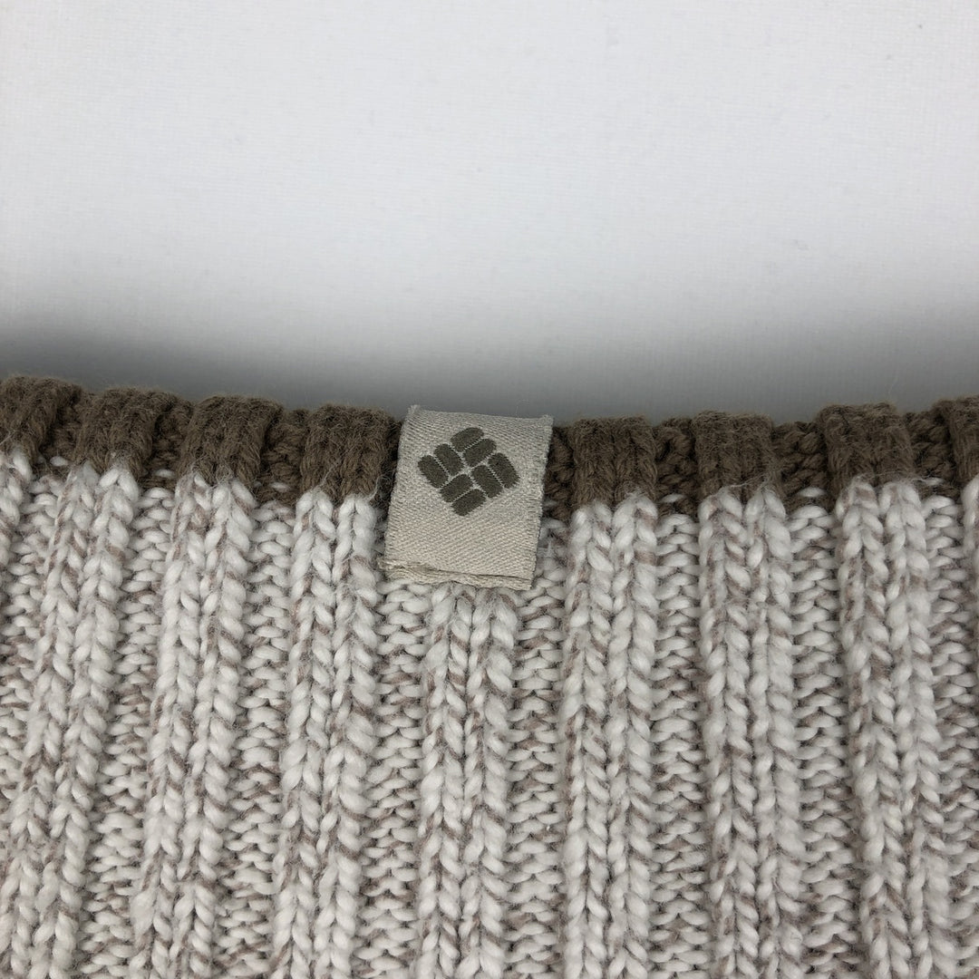 Columbia Cotton Knit Half-Zip Sweater, Men's Size L cotton gray type Vintage Second Hand