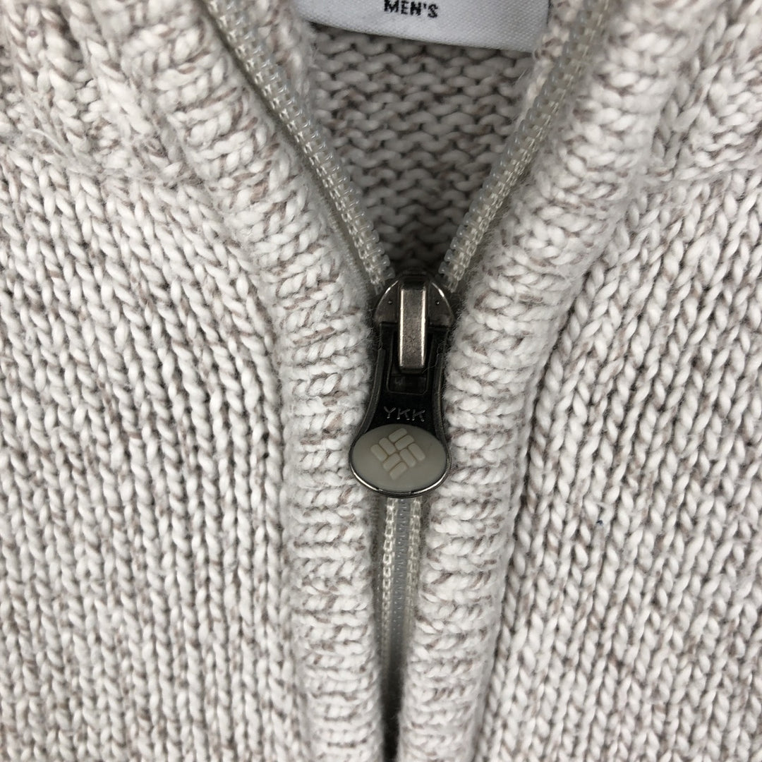 Columbia Cotton Knit Half-Zip Sweater, Men's Size L cotton gray type Vintage Second Hand