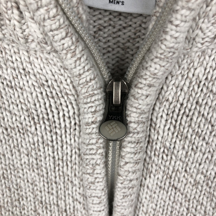 Columbia Cotton Knit Half-Zip Sweater, Men's Size L cotton gray type Vintage Second Hand