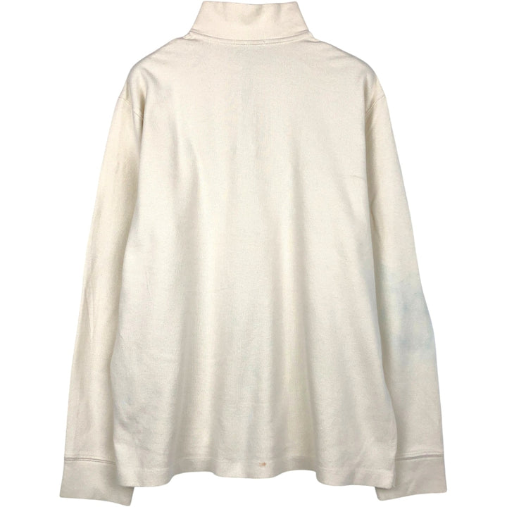 Ralph Lauren ESTATE RIB Rib Knit Half-Zip Sweatshirt (Men's Size L) cotton unbleached Vintage Second Hand