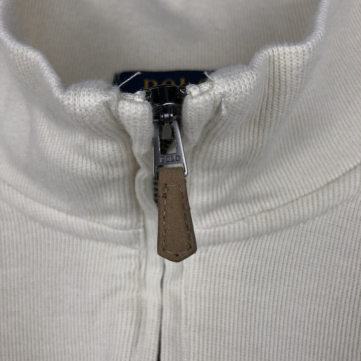 Ralph Lauren ESTATE RIB Rib Knit Half-Zip Sweatshirt (Men's Size L) cotton unbleached Vintage Second Hand