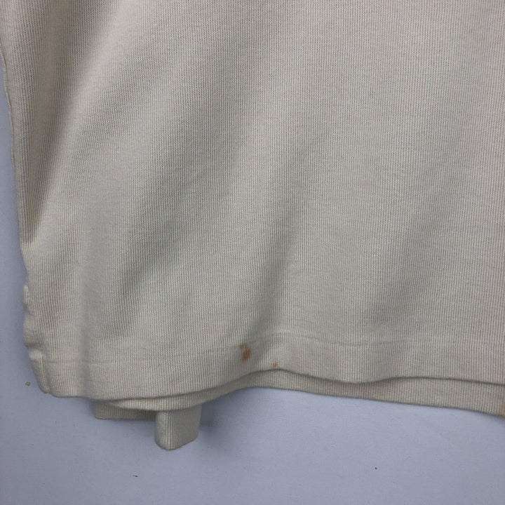 Ralph Lauren ESTATE RIB Rib Knit Half-Zip Sweatshirt (Men's Size L) cotton unbleached Vintage Second Hand