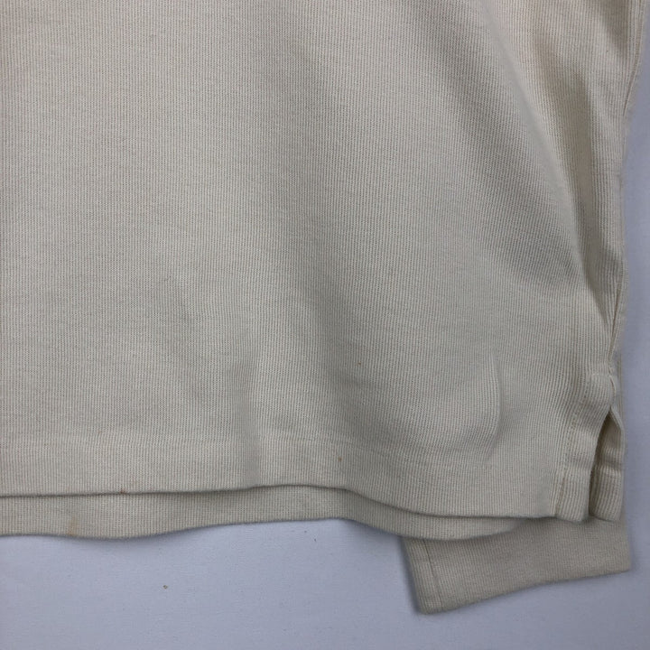 Ralph Lauren ESTATE RIB Rib Knit Half-Zip Sweatshirt (Men's Size L) cotton unbleached Vintage Second Hand
