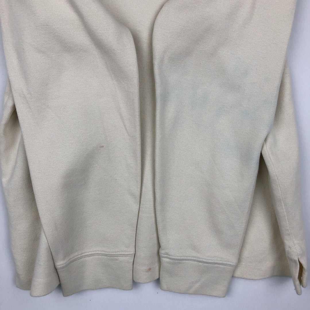 Ralph Lauren ESTATE RIB Rib Knit Half-Zip Sweatshirt (Men's Size L) cotton unbleached Vintage Second Hand
