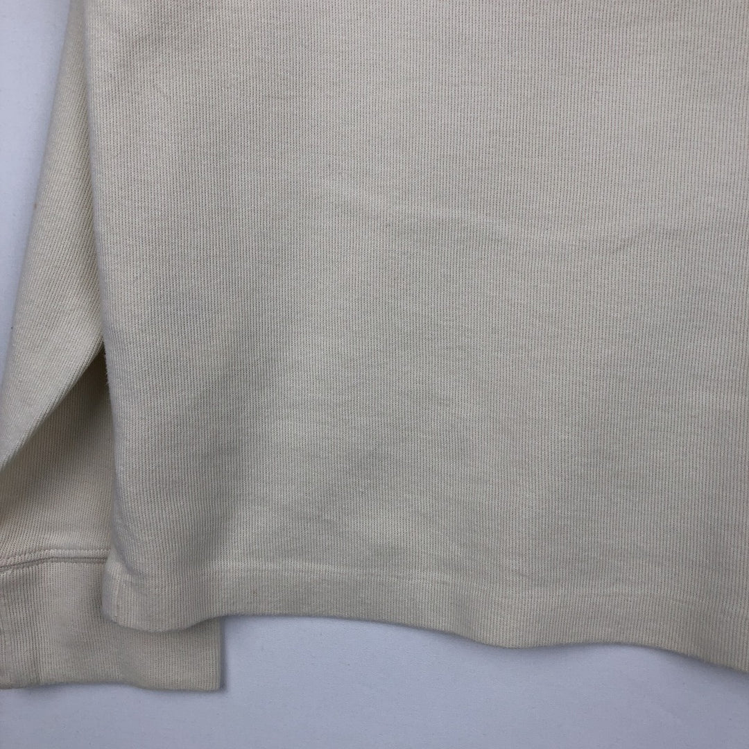Ralph Lauren ESTATE RIB Rib Knit Half-Zip Sweatshirt (Men's Size L) cotton unbleached Vintage Second Hand