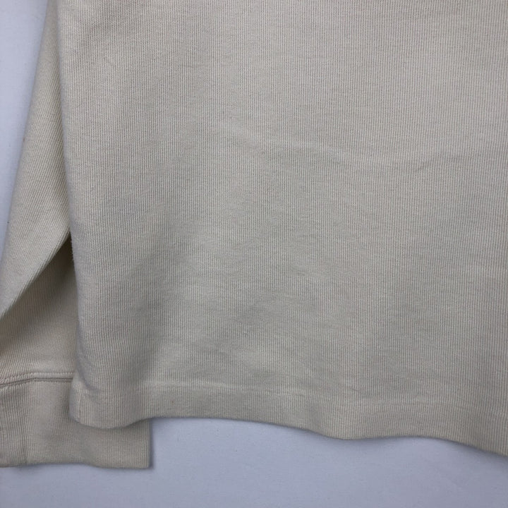 Ralph Lauren ESTATE RIB Rib Knit Half-Zip Sweatshirt (Men's Size L) cotton unbleached Vintage Second Hand
