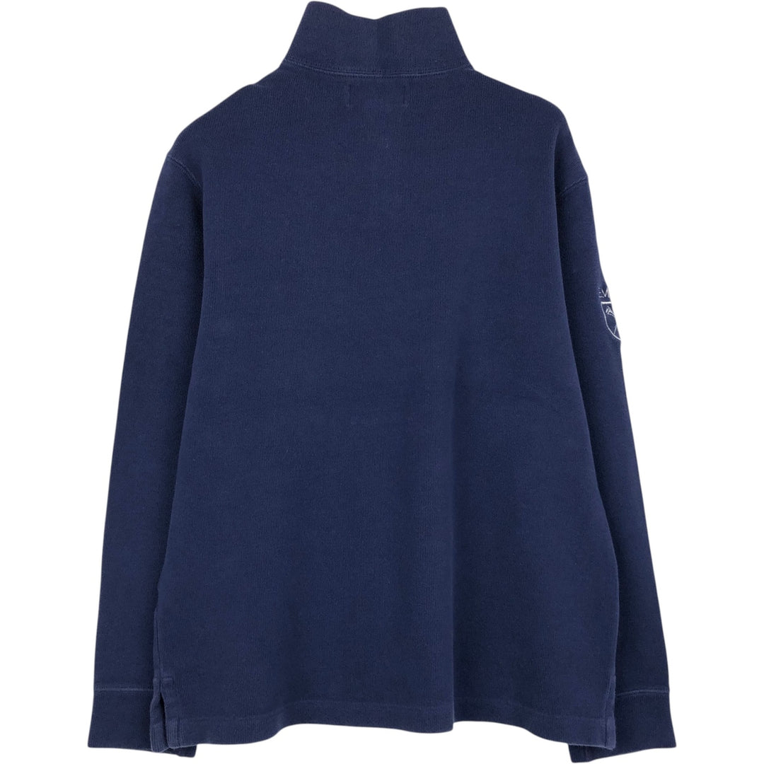 Ralph Lauren POLO by Ralph Lauren ribbed half-zip sweatshirt, men's M size cotton navy blue type Vintage Second Hand