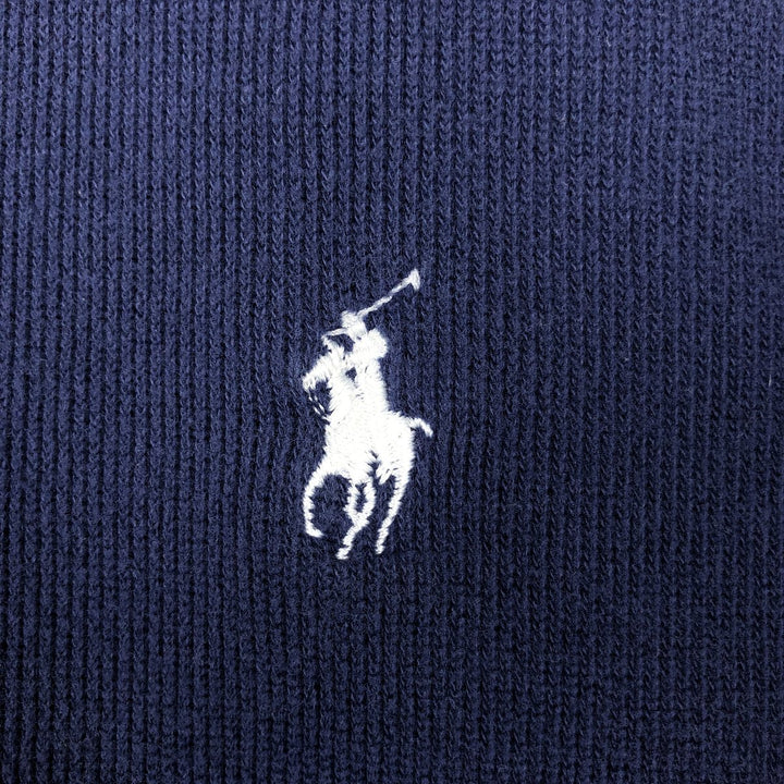 Ralph Lauren POLO by Ralph Lauren ribbed half-zip sweatshirt, men's M size cotton navy blue type Vintage Second Hand