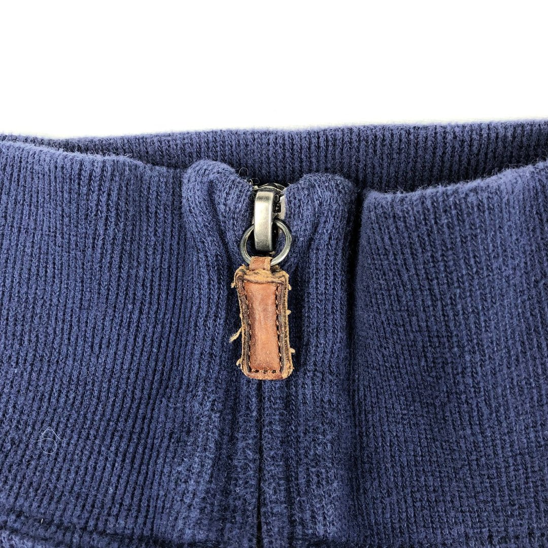 Ralph Lauren POLO by Ralph Lauren ribbed half-zip sweatshirt, men's M size cotton navy blue type Vintage Second Hand