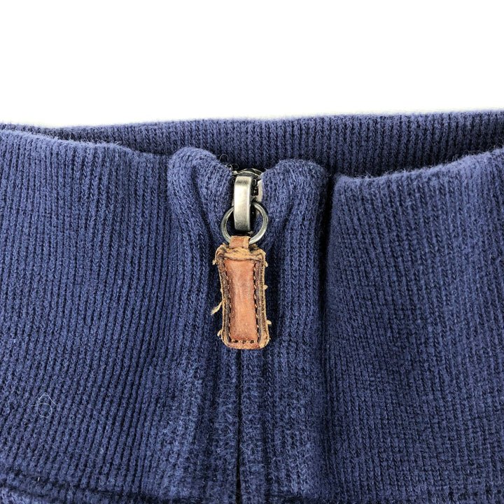 Ralph Lauren POLO by Ralph Lauren ribbed half-zip sweatshirt, men's M size cotton navy blue type Vintage Second Hand