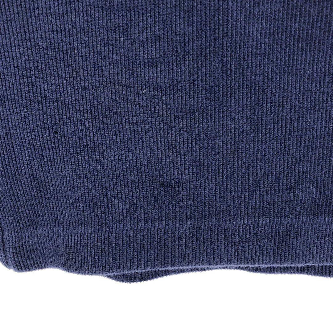 Ralph Lauren POLO by Ralph Lauren ribbed half-zip sweatshirt, men's M size cotton navy blue type Vintage Second Hand
