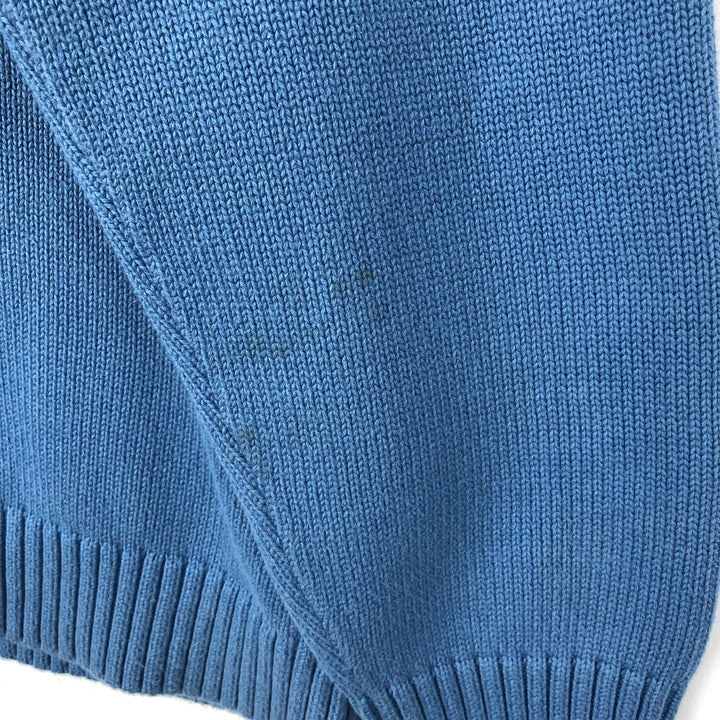 90s-00'S LLBean Cotton Knit Half-Zip Sweater, Men's XL, Vintage cotton Blue type light blue Vintage Second Hand