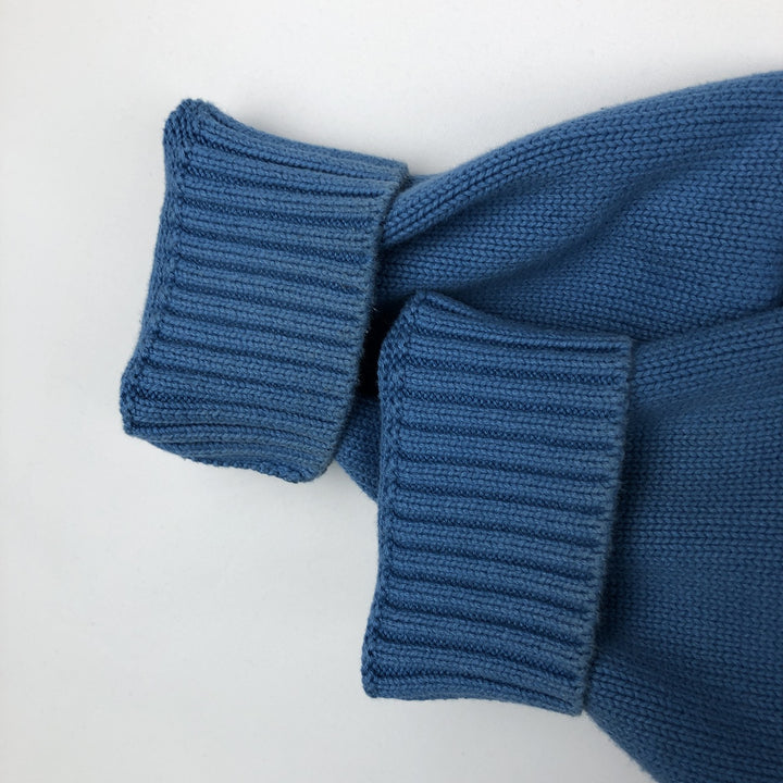 90s-00'S LLBean Cotton Knit Half-Zip Sweater, Men's XL, Vintage cotton Blue type light blue Vintage Second Hand
