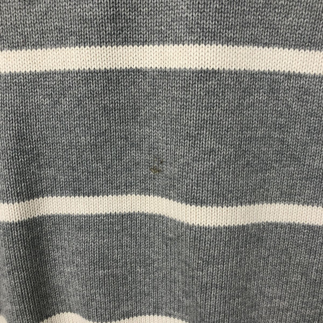 Ralph Lauren POLO JEANS COMPANY Border Pattern Cotton Knit Half Zip Sweater Men's XL cotton gray type Vintage Second Hand
