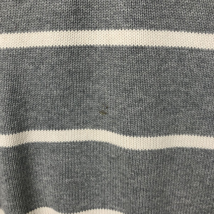 Ralph Lauren POLO JEANS COMPANY Border Pattern Cotton Knit Half Zip Sweater Men's XL cotton gray type Vintage Second Hand
