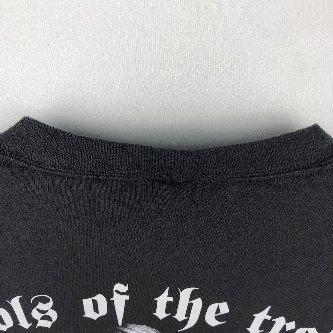 2000'S Delta Pin-up Girl Skull Pattern Erotic T-shirt Motorcycle Bike T-shirt Men's Size L cotton black type Vintage Second Hand
