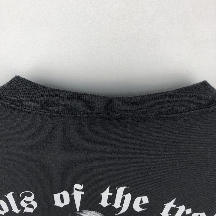 2000'S Delta Pin-up Girl Skull Pattern Erotic T-shirt Motorcycle Bike T-shirt Men's Size L cotton black type Vintage Second Hand