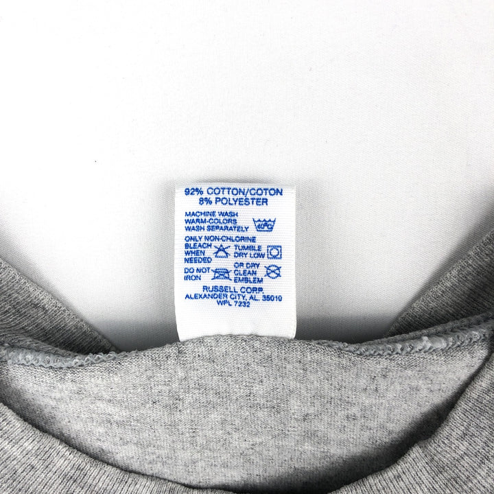 90'S Russell College T-shirt, Made in USA, Men's L size, Vintage cotton gray type Vintage Second Hand