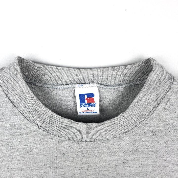 90'S Russell College T-shirt, Made in USA, Men's L size, Vintage cotton gray type Vintage Second Hand