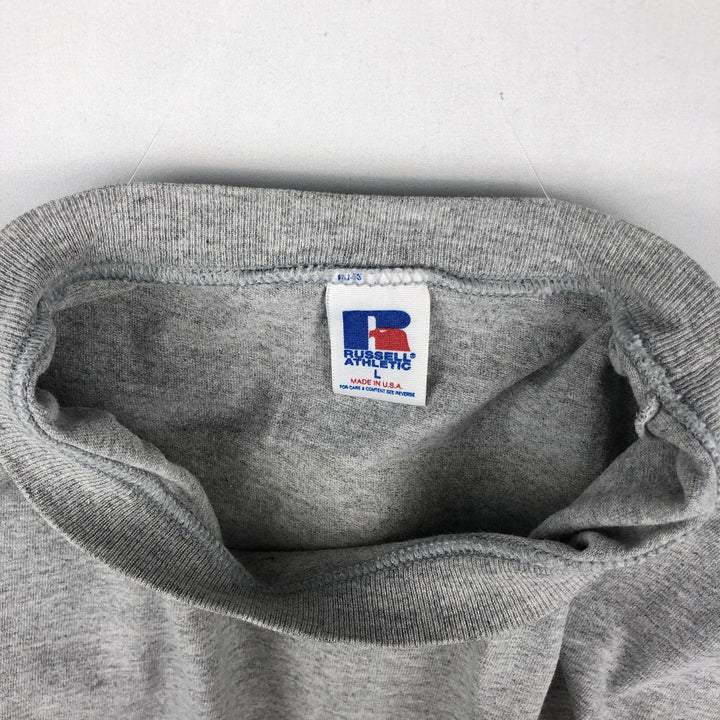 90'S Russell College T-shirt, Made in USA, Men's L size, Vintage cotton gray type Vintage Second Hand
