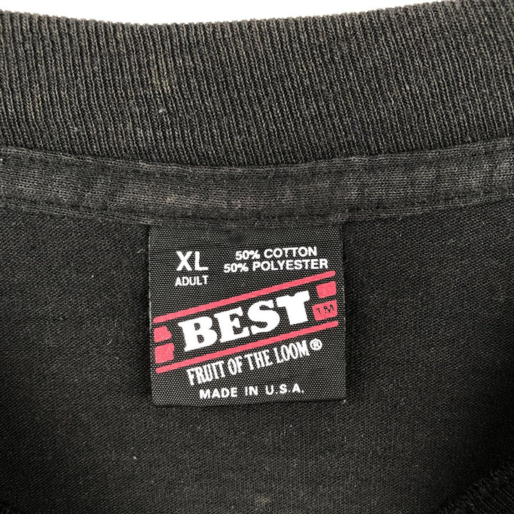 90'S Fruit of the Loom Message Print T-Shirt Made in USA Men's XL Vintage cotton black type Vintage Second Hand