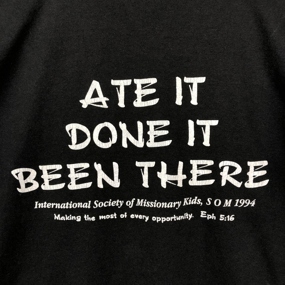 90'S Fruit of the Loom Message Print T-Shirt Made in USA Men's XL Vintage cotton black type Vintage Second Hand