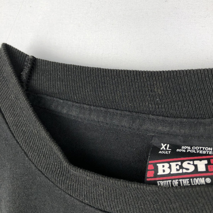 90'S Fruit of the Loom Message Print T-Shirt Made in USA Men's XL Vintage cotton black type Vintage Second Hand