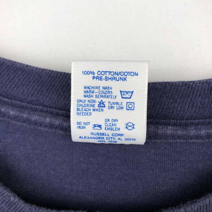Vintage 80s-90'S Jerzees Message Print T-Shirt, Made in USA, Men's Size L cotton navy blue type Vintage Second Hand