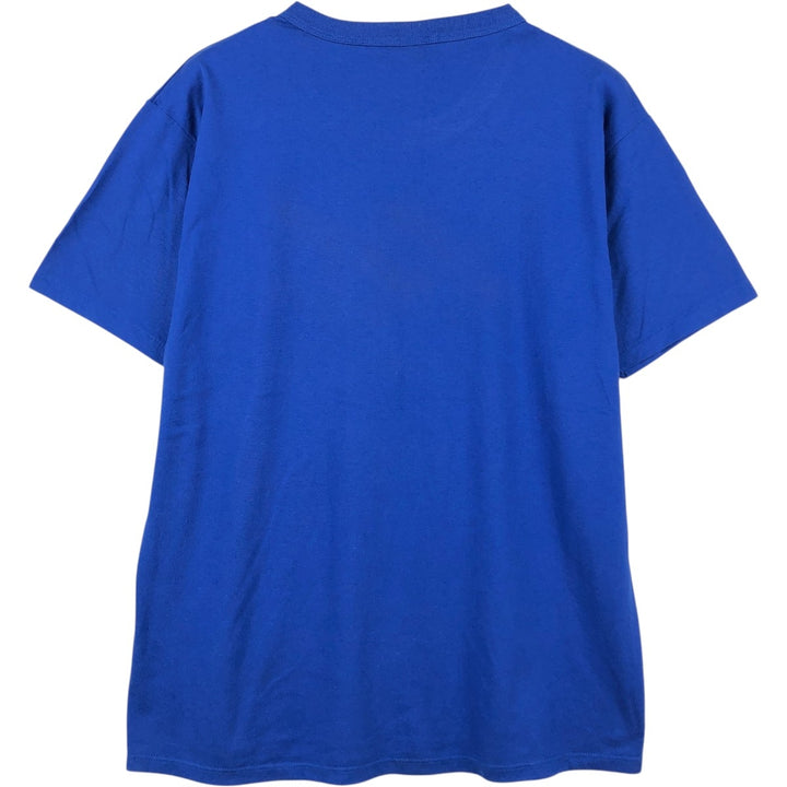80'S Russell Message Print T-Shirt, Made in USA, Men's Size L (Equivalent), Vintage polyester blue type Vintage Second Hand