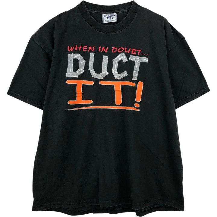 90s-00'S Lee message print T-shirt, men's size XL. cotton black type Vintage Second Hand