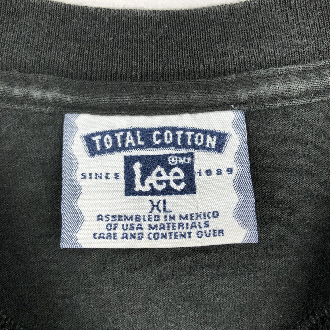90s-00'S Lee message print T-shirt, men's size XL. cotton black type Vintage Second Hand