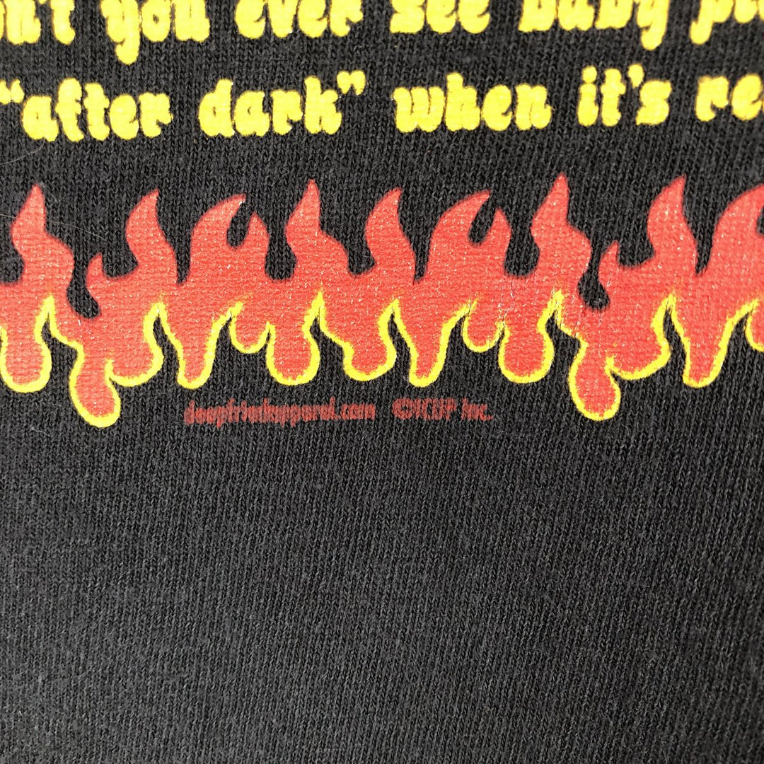 2000'S Tennessee River Fire Pattern Message Print T-Shirt (Men's Size L) cotton black type Vintage Second Hand