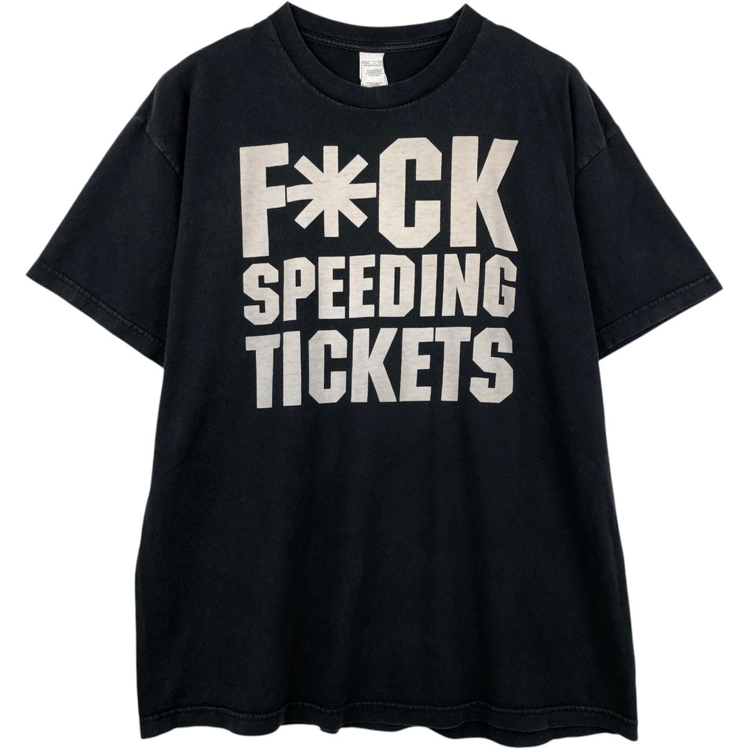 Message printed T-shirt for men (XL size) cotton black type Vintage Second Hand