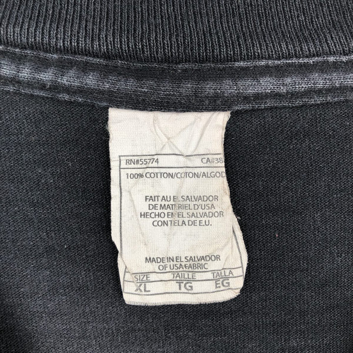 Message printed T-shirt for men (XL size) cotton black type Vintage Second Hand