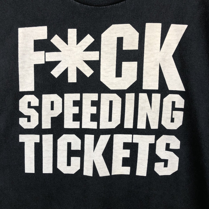 Message printed T-shirt for men (XL size) cotton black type Vintage Second Hand
