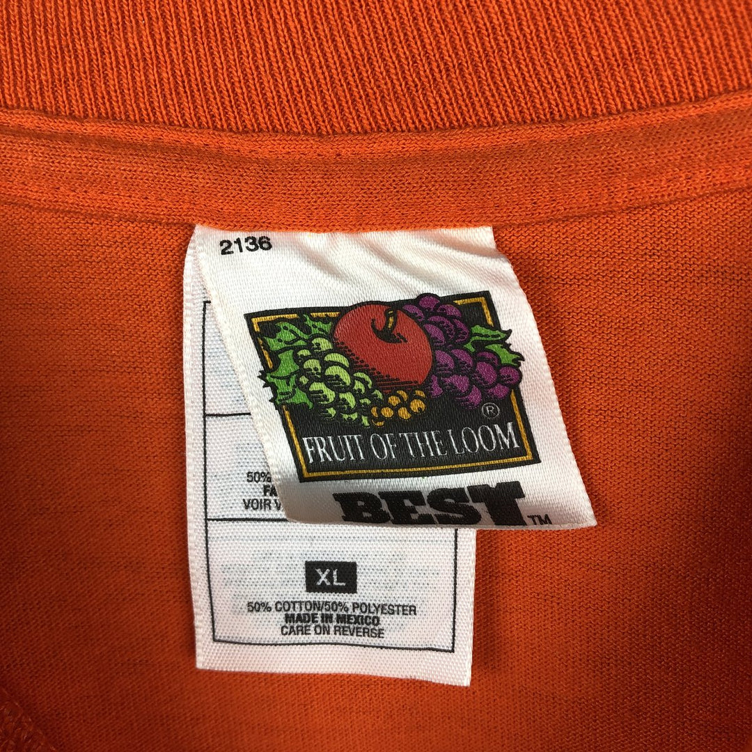 90s-00'S Fruit of the Loom message print T-shirt, men's size XL. cotton orange type Vintage Second Hand