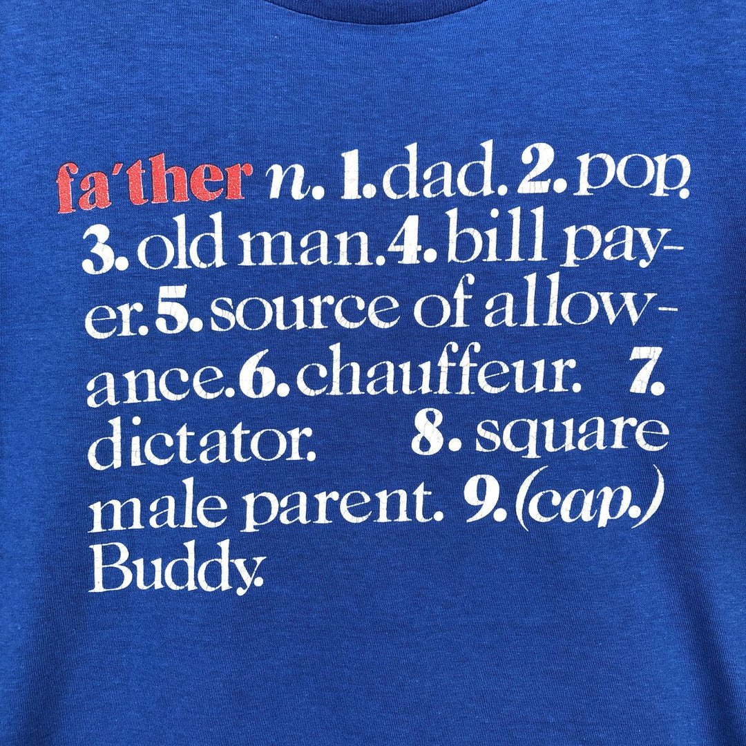 80s-90'S Super Shirt Message Print T-Shirt, Made in USA, Men's Size L (Equivalent), Vintage polyester blue type Vintage Second Hand