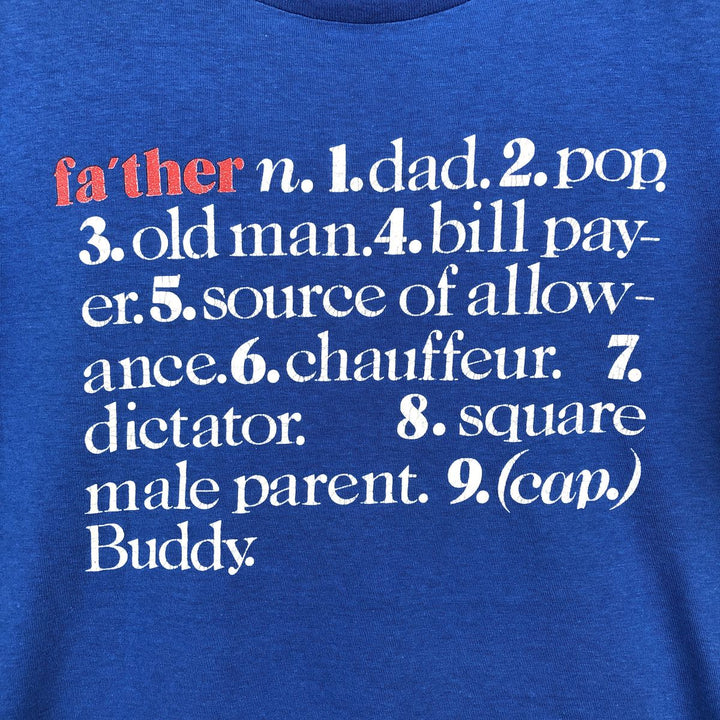 80s-90'S Super Shirt Message Print T-Shirt, Made in USA, Men's Size L (Equivalent), Vintage polyester blue type Vintage Second Hand