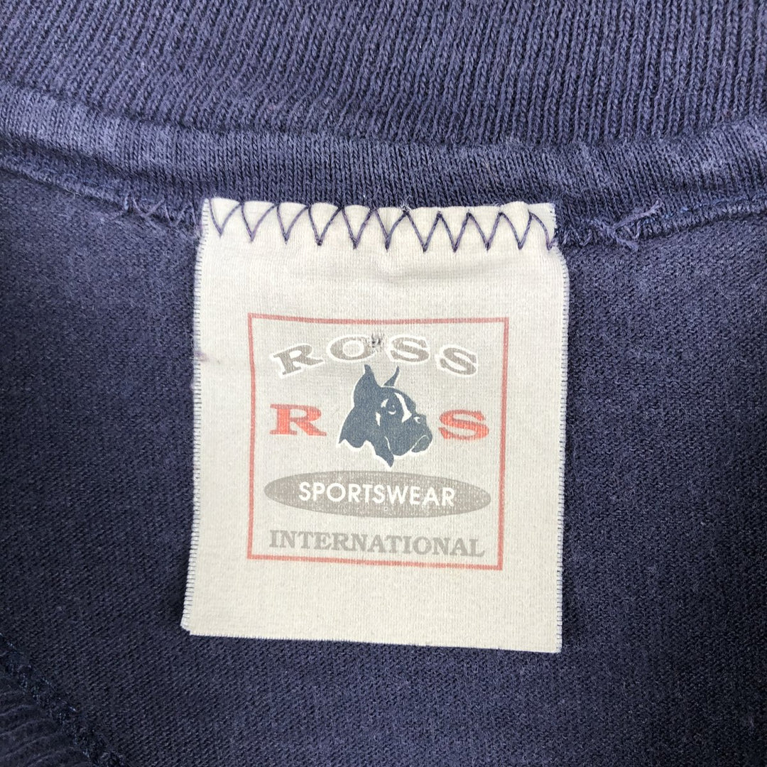 90'S ROSS SPORTSWEAR Message Print T-Shirt, Men's Size M (Equivalent), Vintage unclear navy blue type Vintage Second Hand