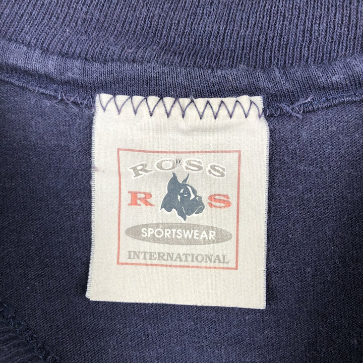 90'S ROSS SPORTSWEAR Message Print T-Shirt, Men's Size M (Equivalent), Vintage unclear navy blue type Vintage Second Hand