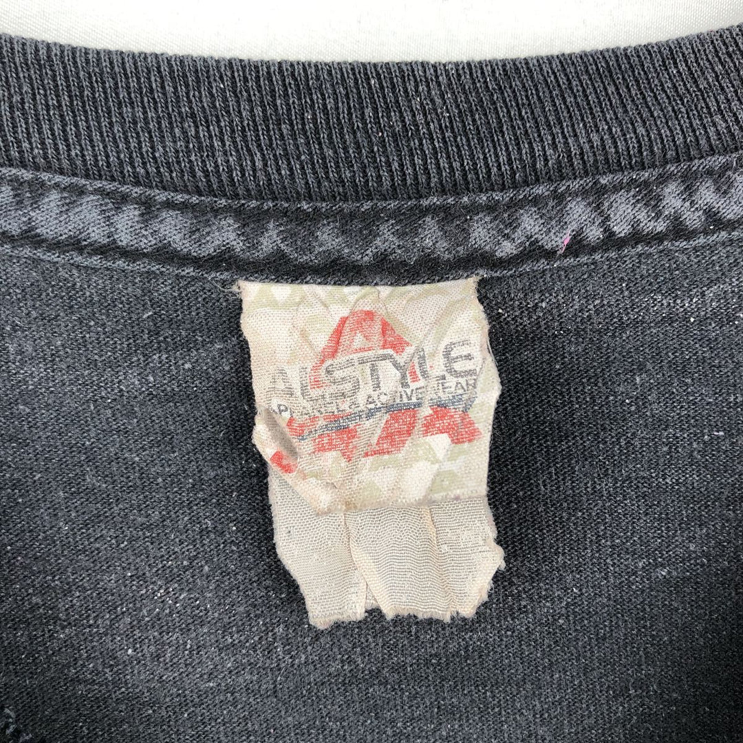 2000'S ALSTYLE Message Print T-Shirt, Men's Size M unclear black type Vintage Second Hand