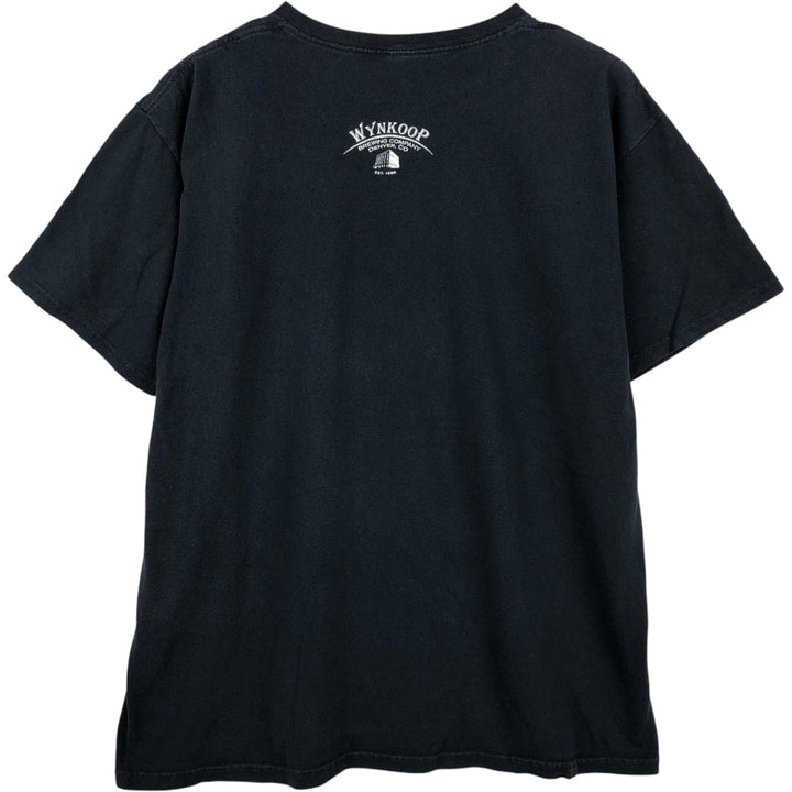 WYNKOOP BREWING COMPANY Advertising T-shirt, Men's Size L (equivalent) unclear black type Vintage Second Hand