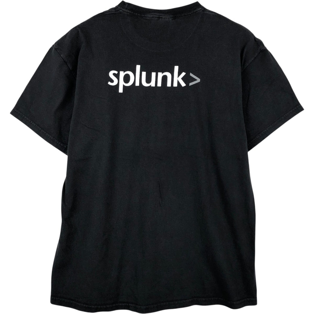 90s-00'S Hanes Heavyweight Splunk Advertising T-shirt, Men's Size L (approx.) cotton black type Vintage Second Hand
