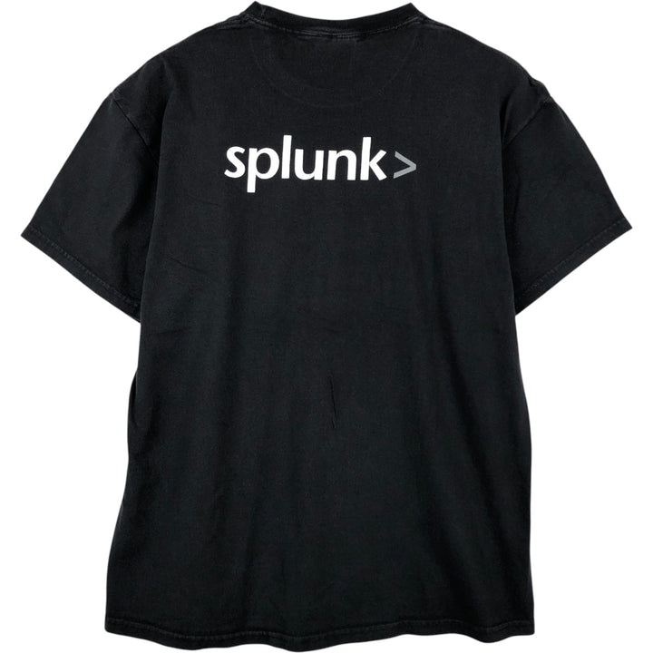 90s-00'S Hanes Heavyweight Splunk Advertising T-shirt, Men's Size L (approx.) cotton black type Vintage Second Hand