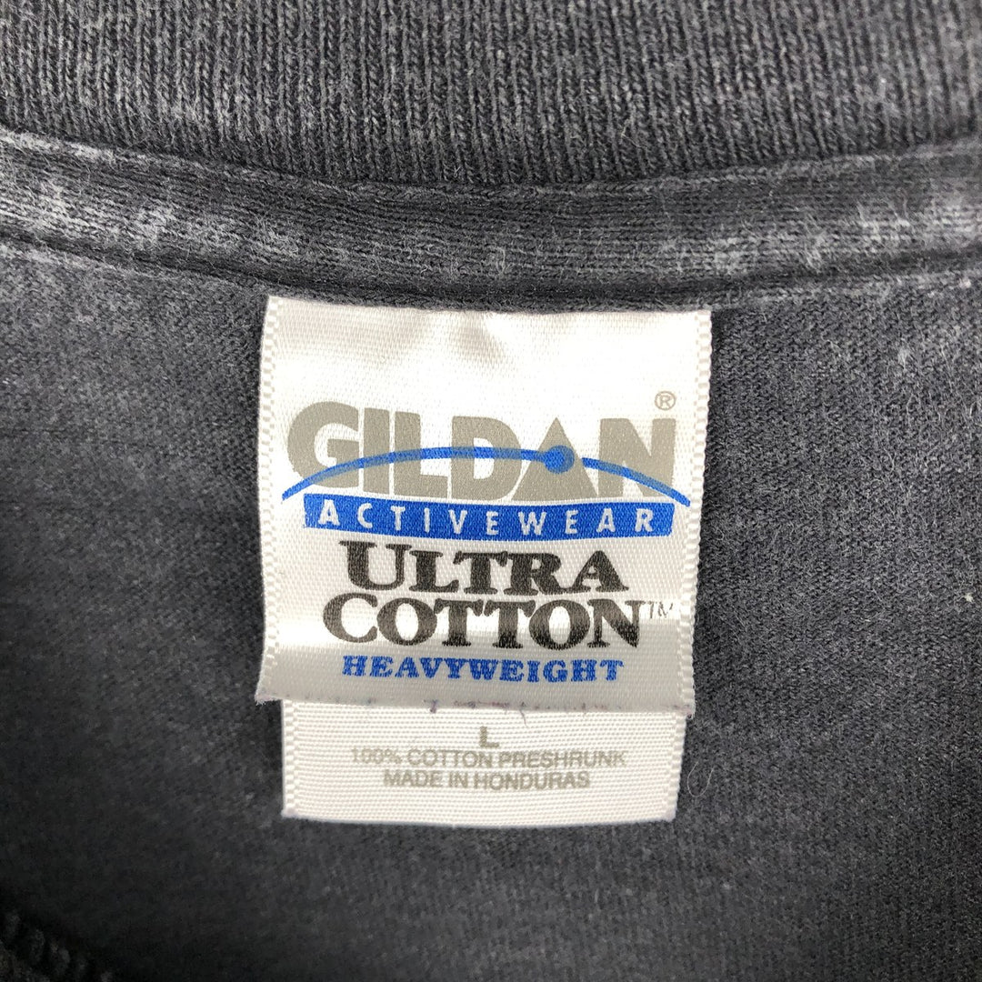 2000'S Gildan message print T-shirt, men's size L (approx.) cotton black type Vintage Second Hand