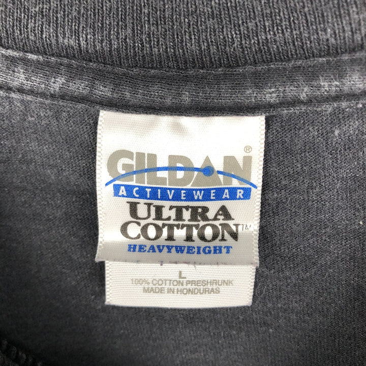 2000'S Gildan message print T-shirt, men's size L (approx.) cotton black type Vintage Second Hand