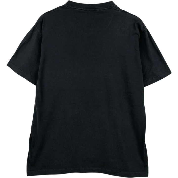 90'S Center Star Message Print T-Shirt, Made in USA, Men's Size L (Equivalent), Vintage polyester black type Vintage Second Hand